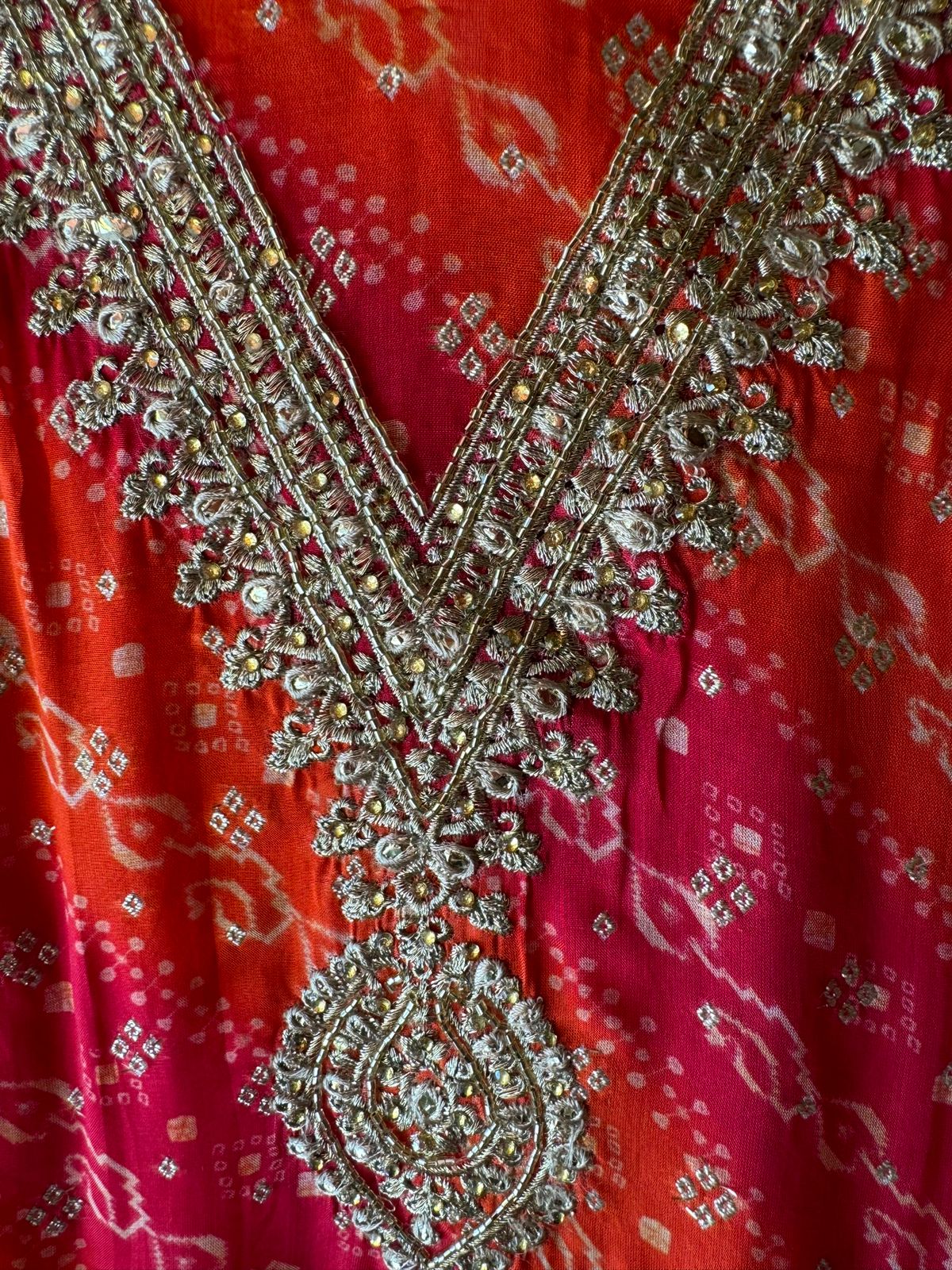 Soft organza bandhani Printed shirt