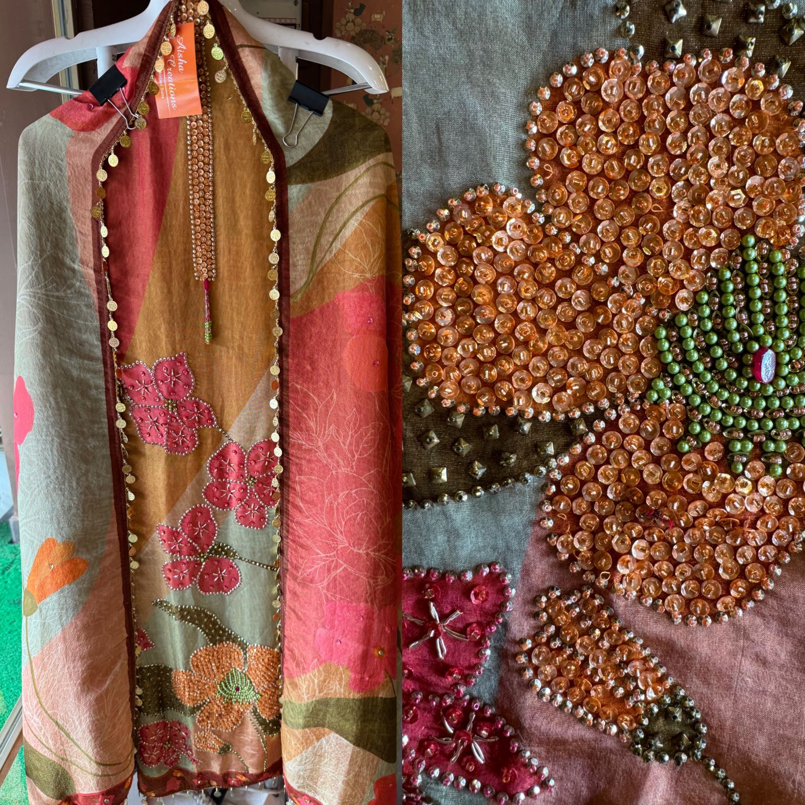 Digital printed Tissue Shirt(Tri shaded)