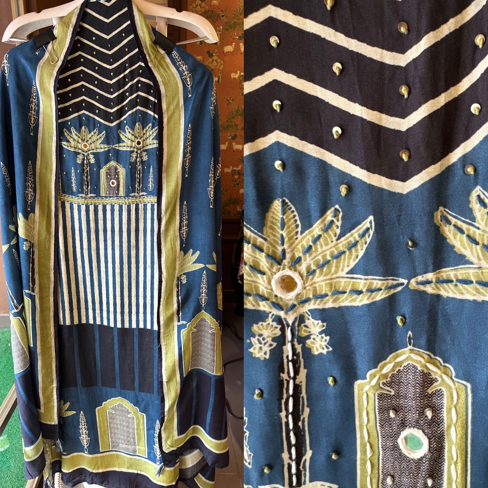 Soft Muslin Block printed (Kalamkari print) Shirt