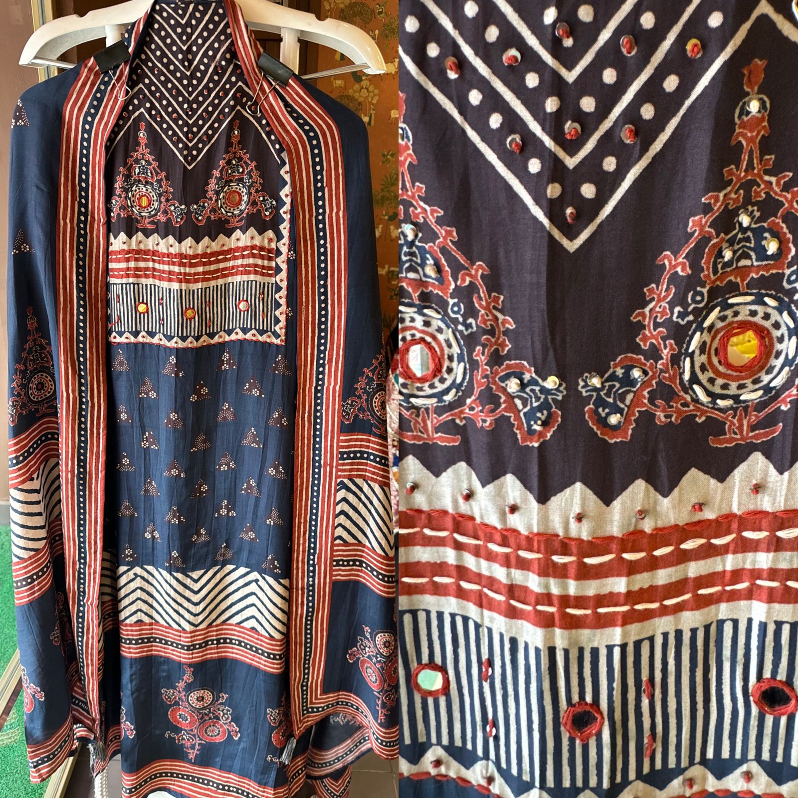 Soft Muslin Block printed (Kalamkari print) Shirt