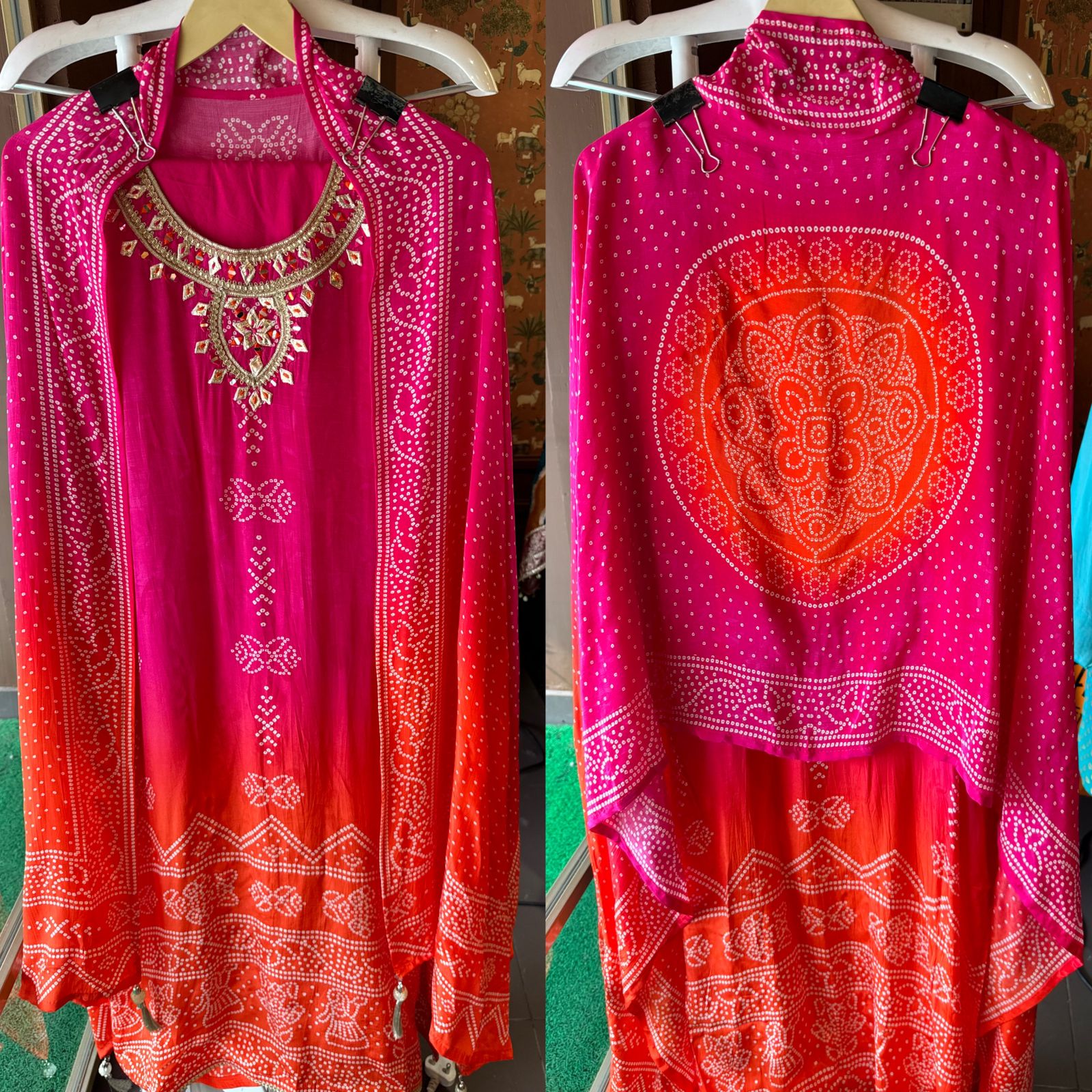 Pure Crepe Silk bandhani digital printed