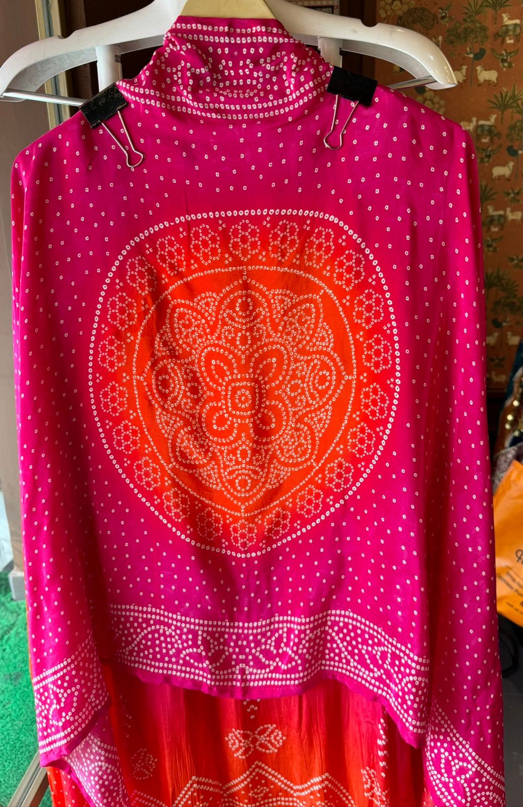 Pure Crepe Silk bandhani digital printed