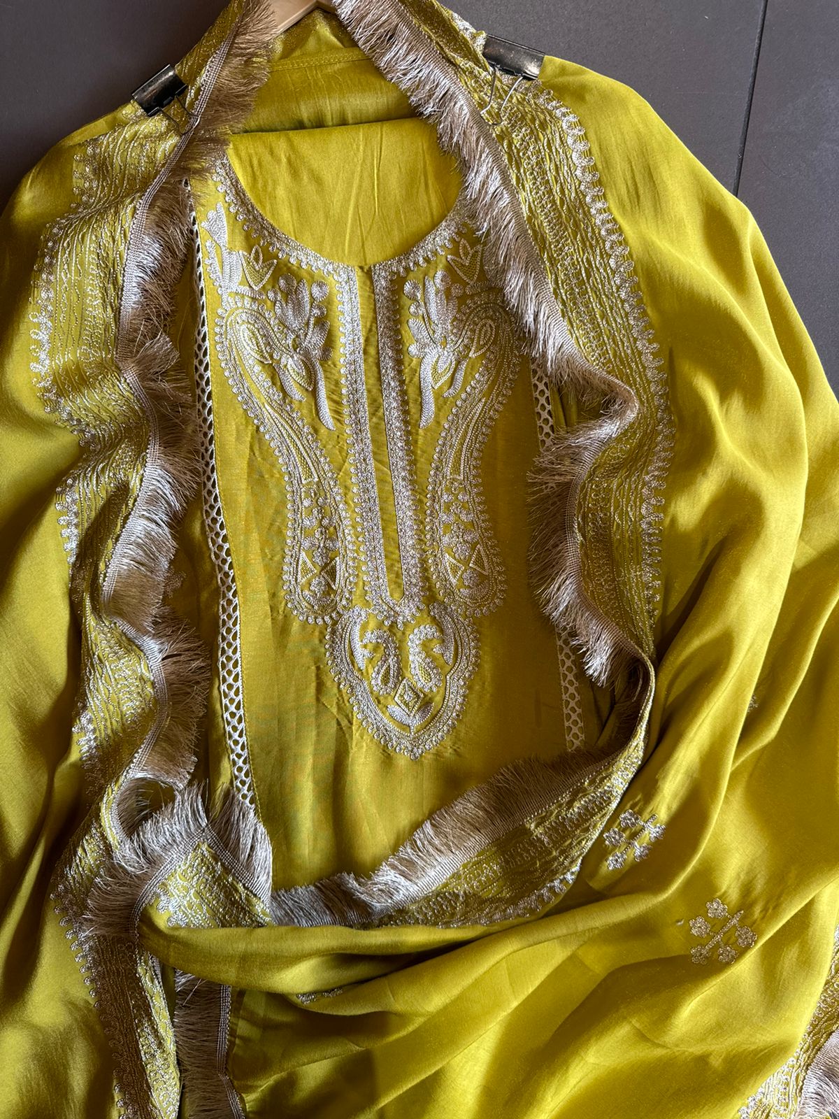 Silk jacquard unstitched shirt