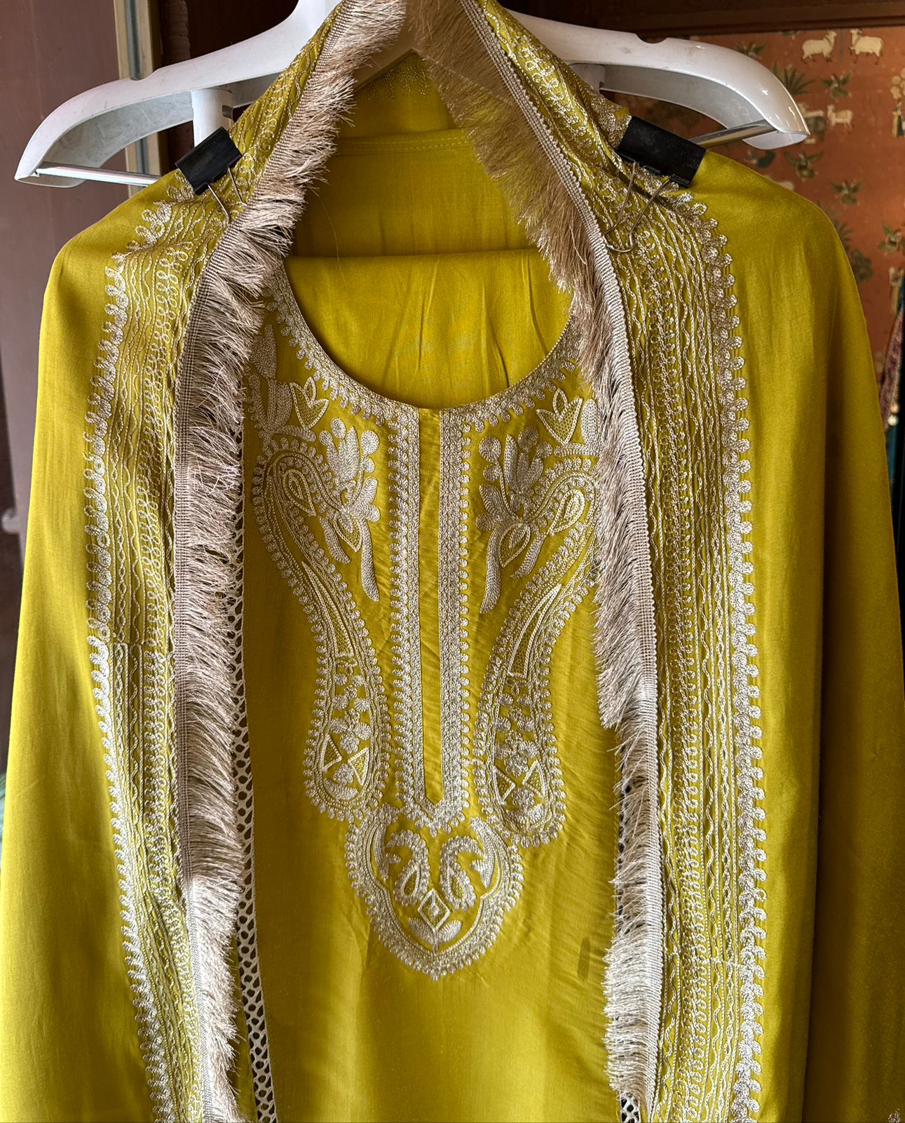 Silk jacquard unstitched shirt