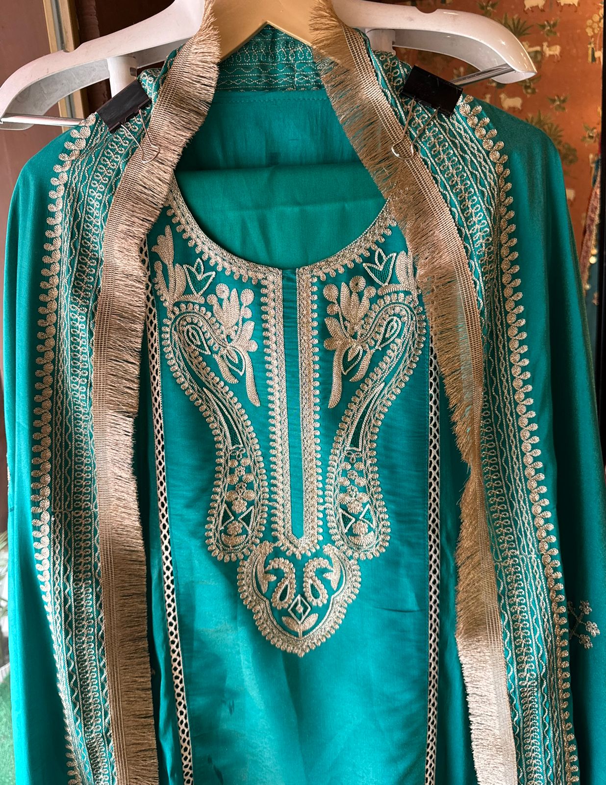 Silk jacquard unstitched shirt