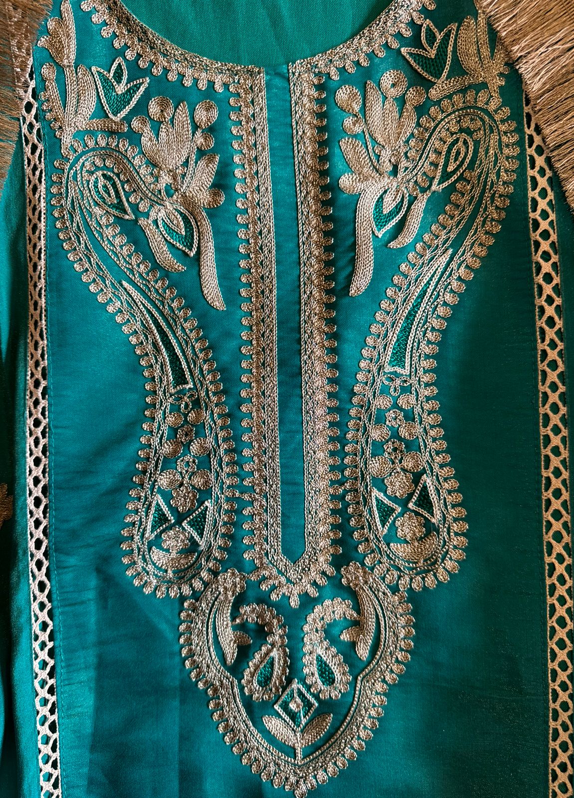 Silk jacquard unstitched shirt