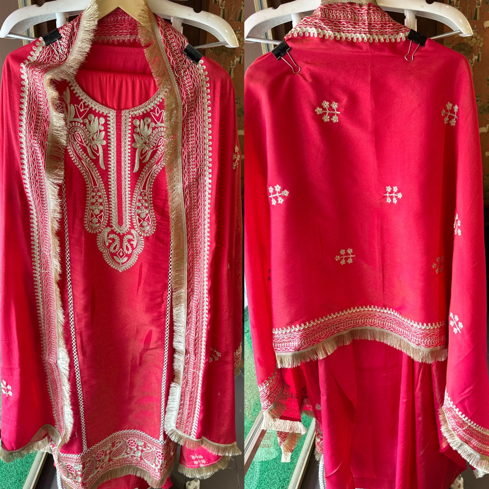 Silk jacquard unstitched shirt