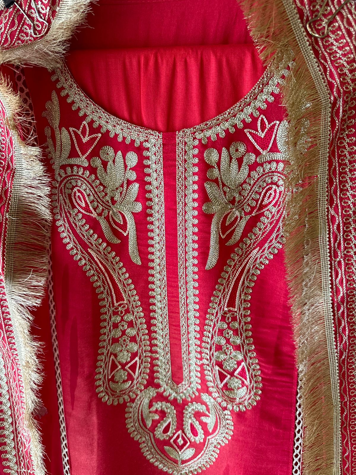 Silk jacquard unstitched shirt