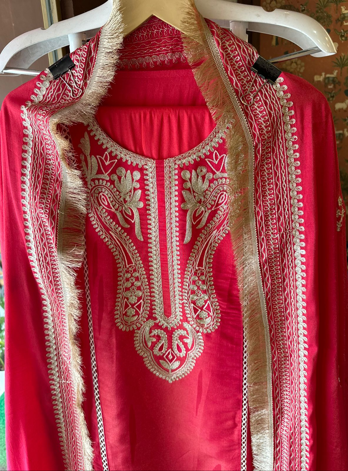 Silk jacquard unstitched shirt