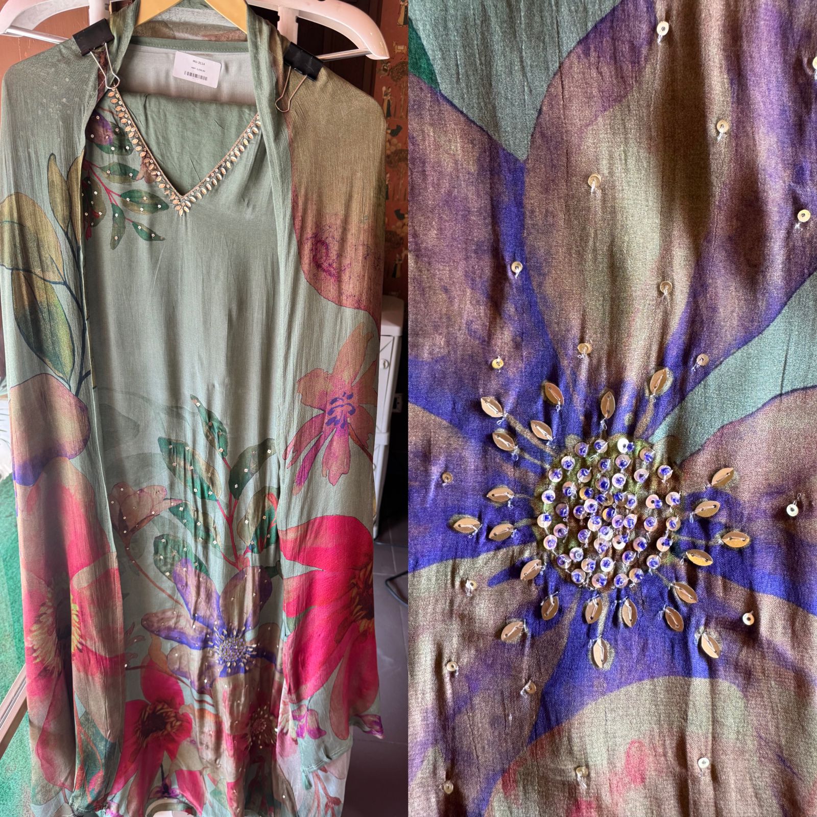 Crepe Silk digital printed shirt