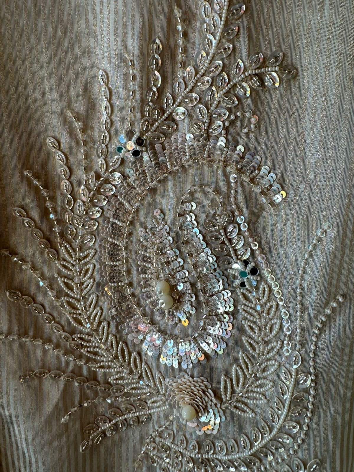 Self tissue with Gold stripes on the fabric used for shirt