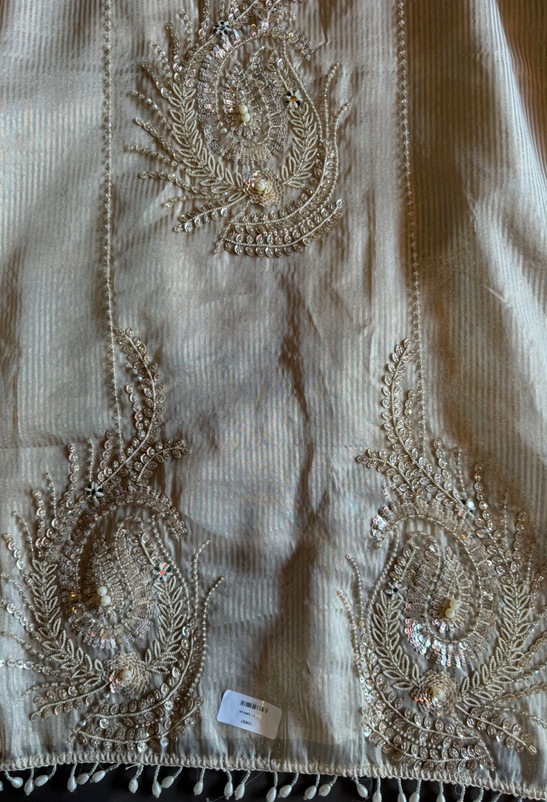 Self tissue with Gold stripes on the fabric used for shirt