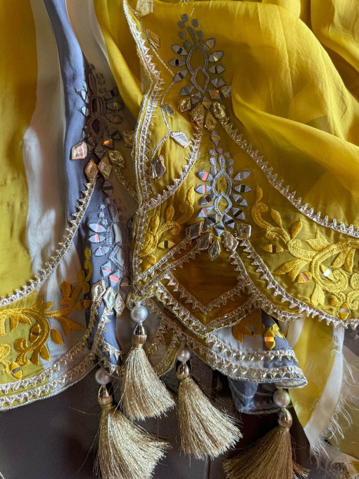 Stripes Organza silk Shirt (Unstitched)