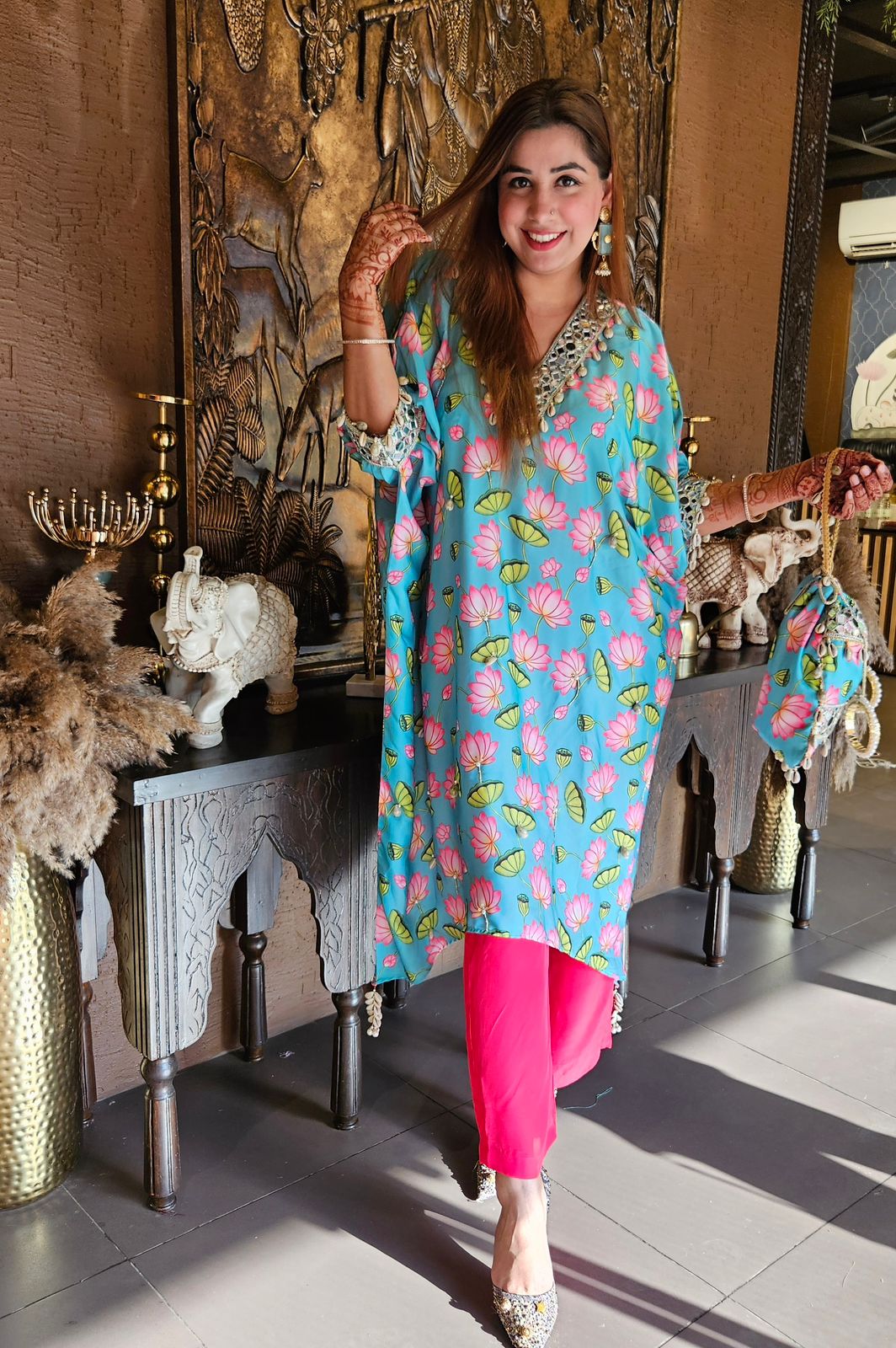 Shop our New Kaaftan set with Pichwai art