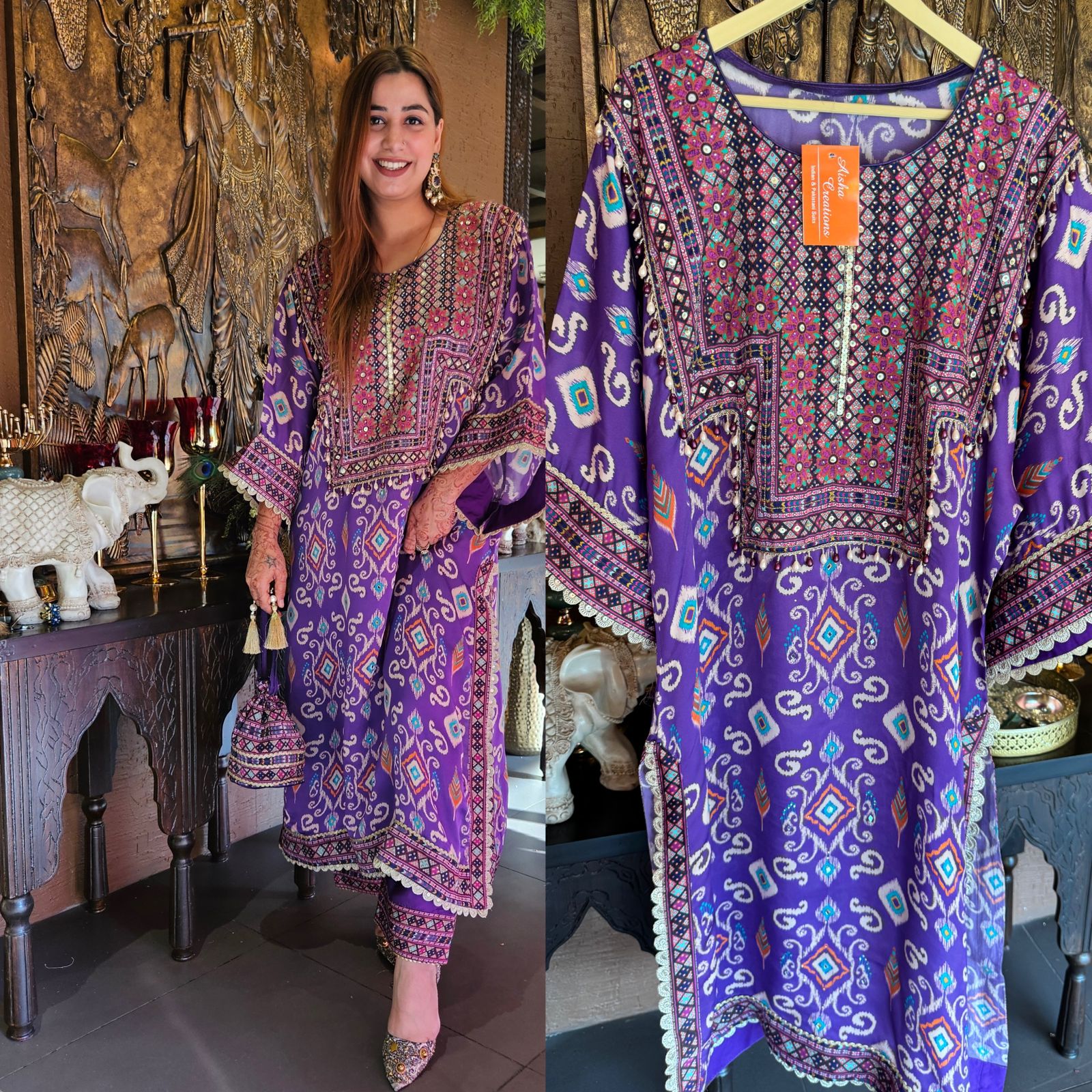 SHOP OUR NEW DESIGN IN STITCHED COLLECTION WITH IKKAT PRINT