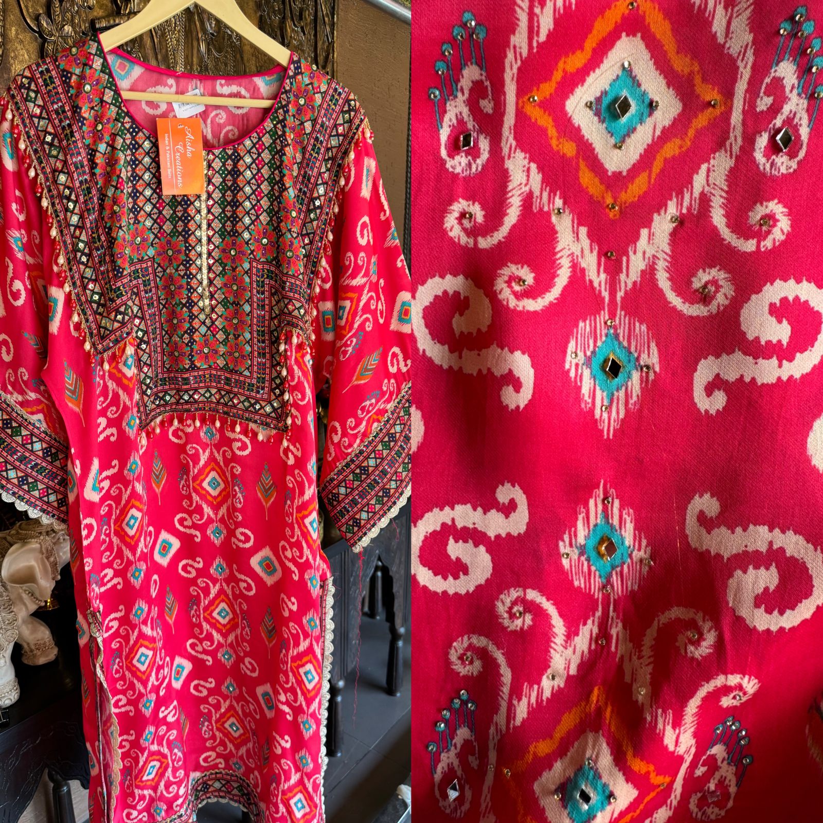 SHOP OUR NEW DESIGN IN STITCHED COLLECTION WITH IKKAT PRINT