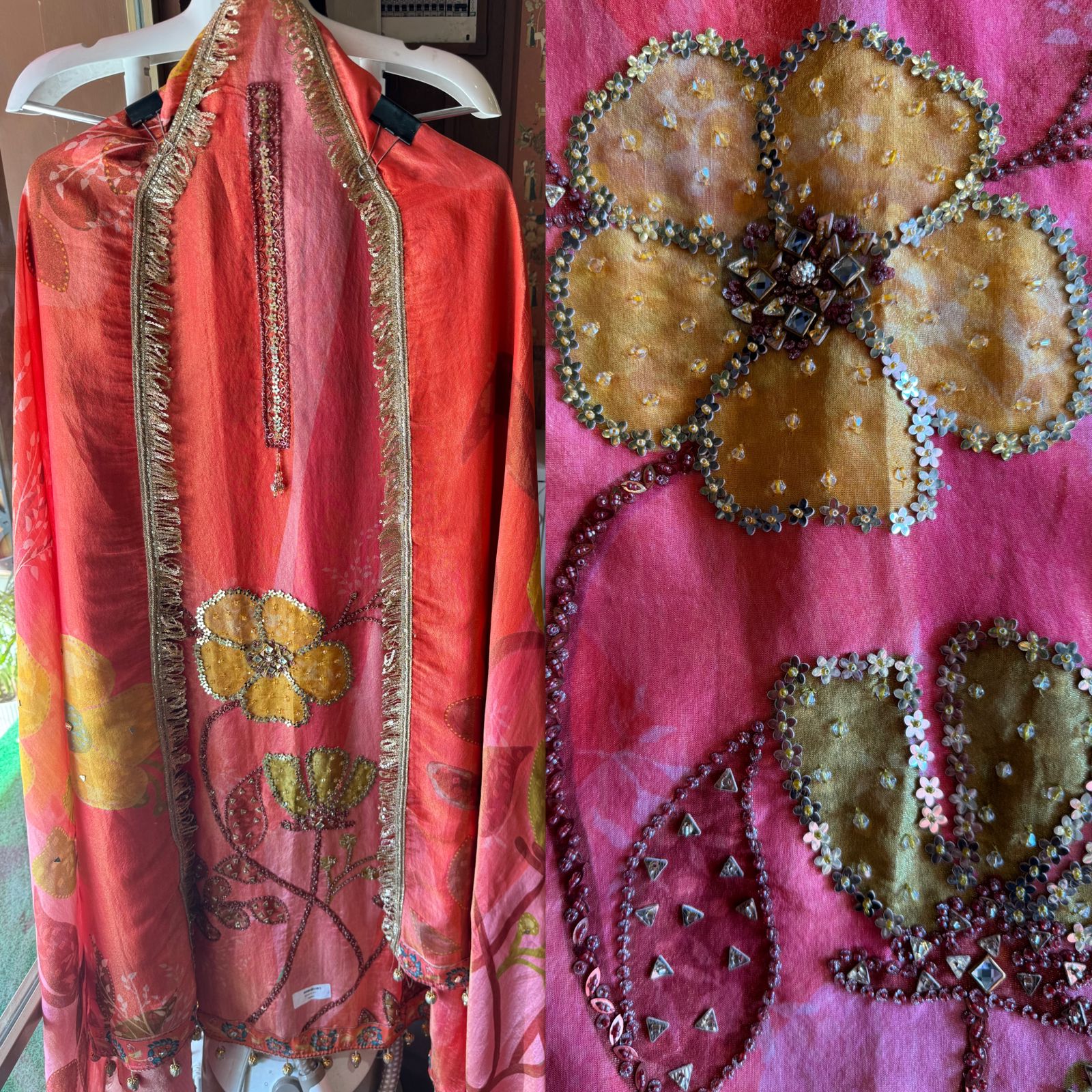 Digital printed Tissue Shirt(Tri shaded)