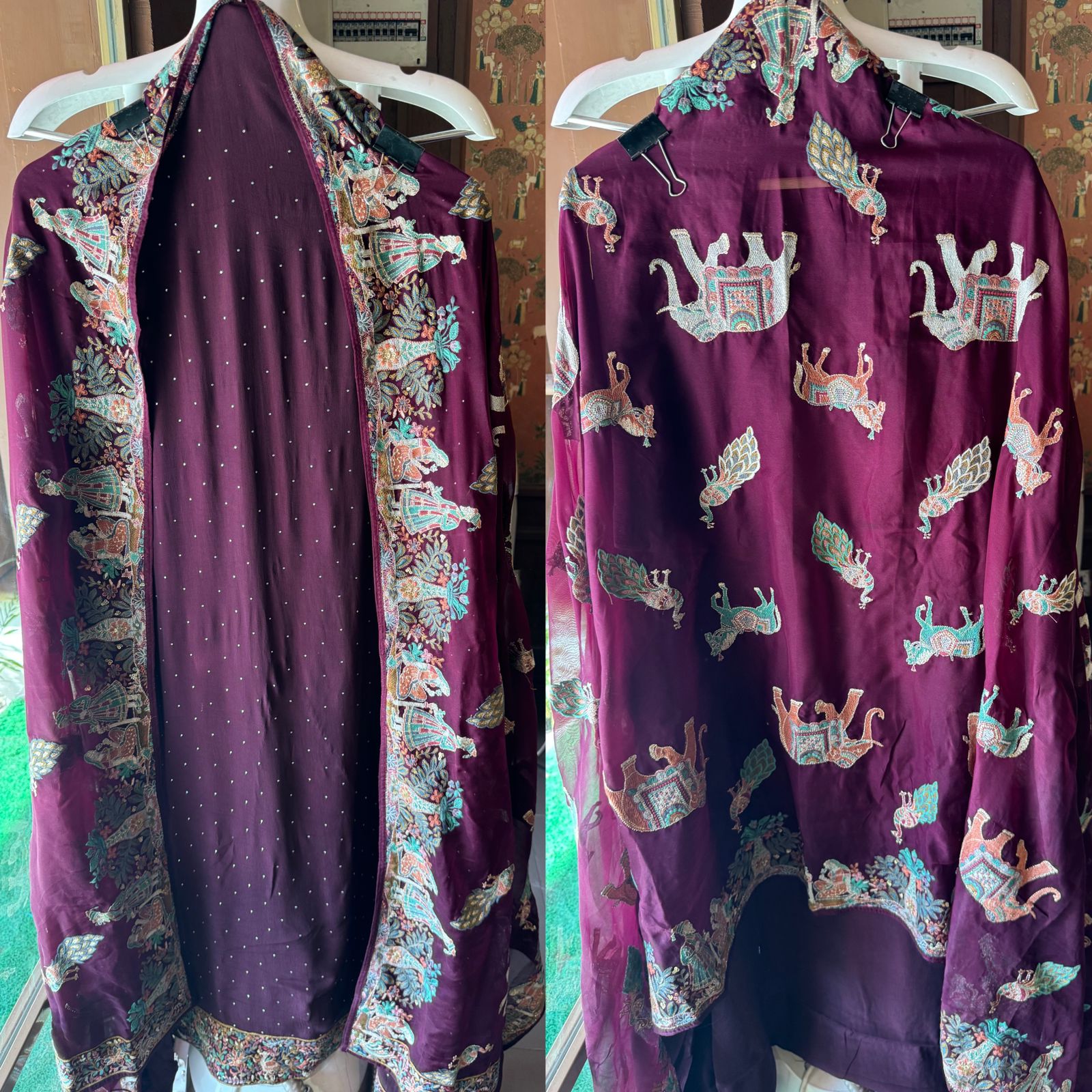 Pure crepe silk Shirt with complete Swarovski