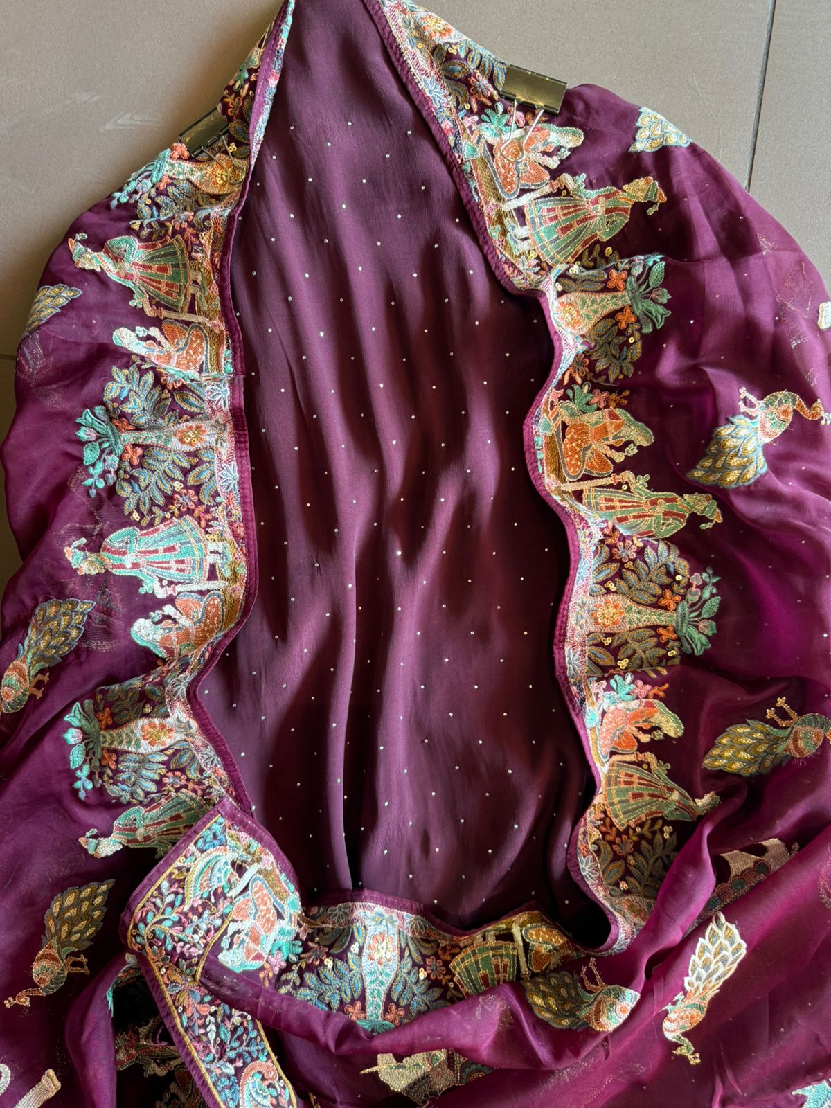 Pure crepe silk Shirt with complete Swarovski