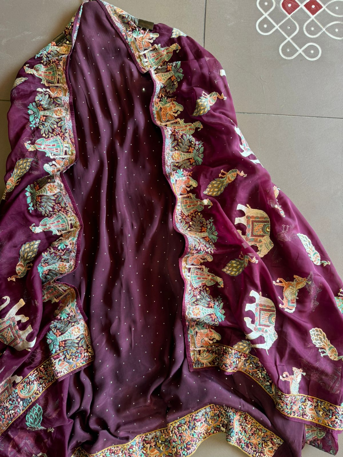 Pure crepe silk Shirt with complete Swarovski