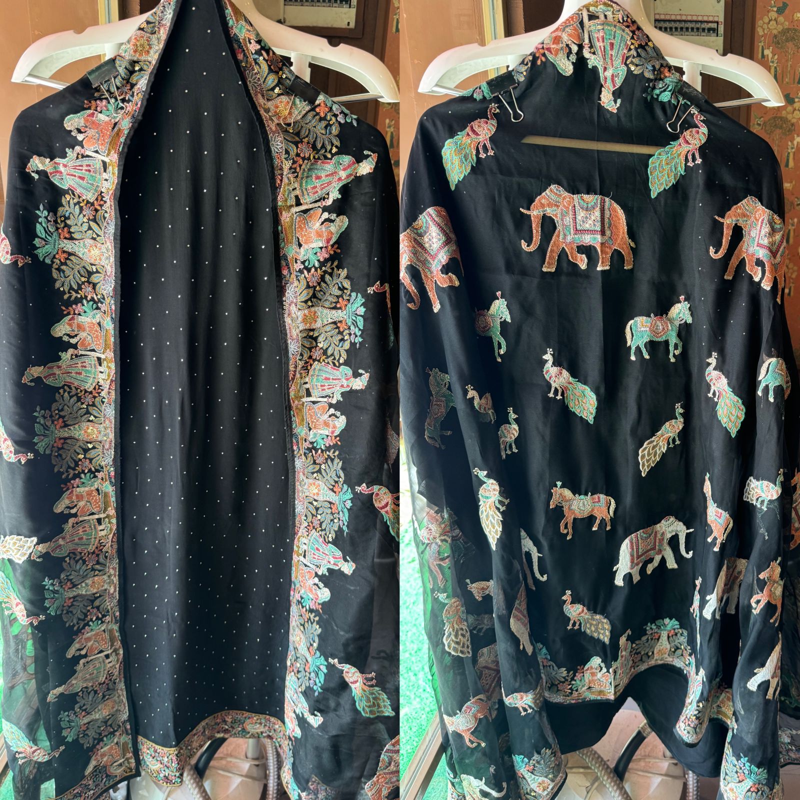 Pure crepe silk Shirt with complete Swarovski