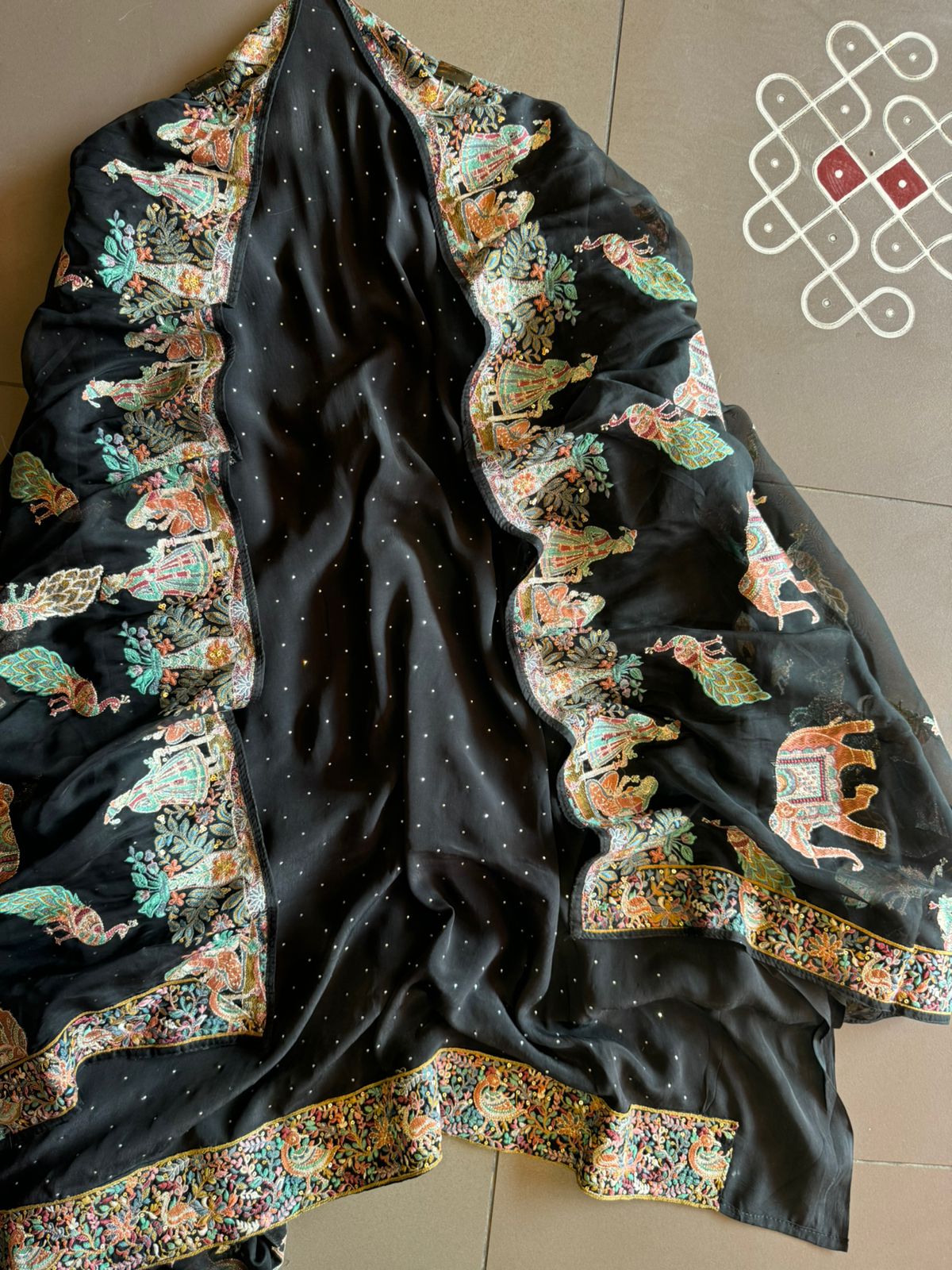 Pure crepe silk Shirt with complete Swarovski