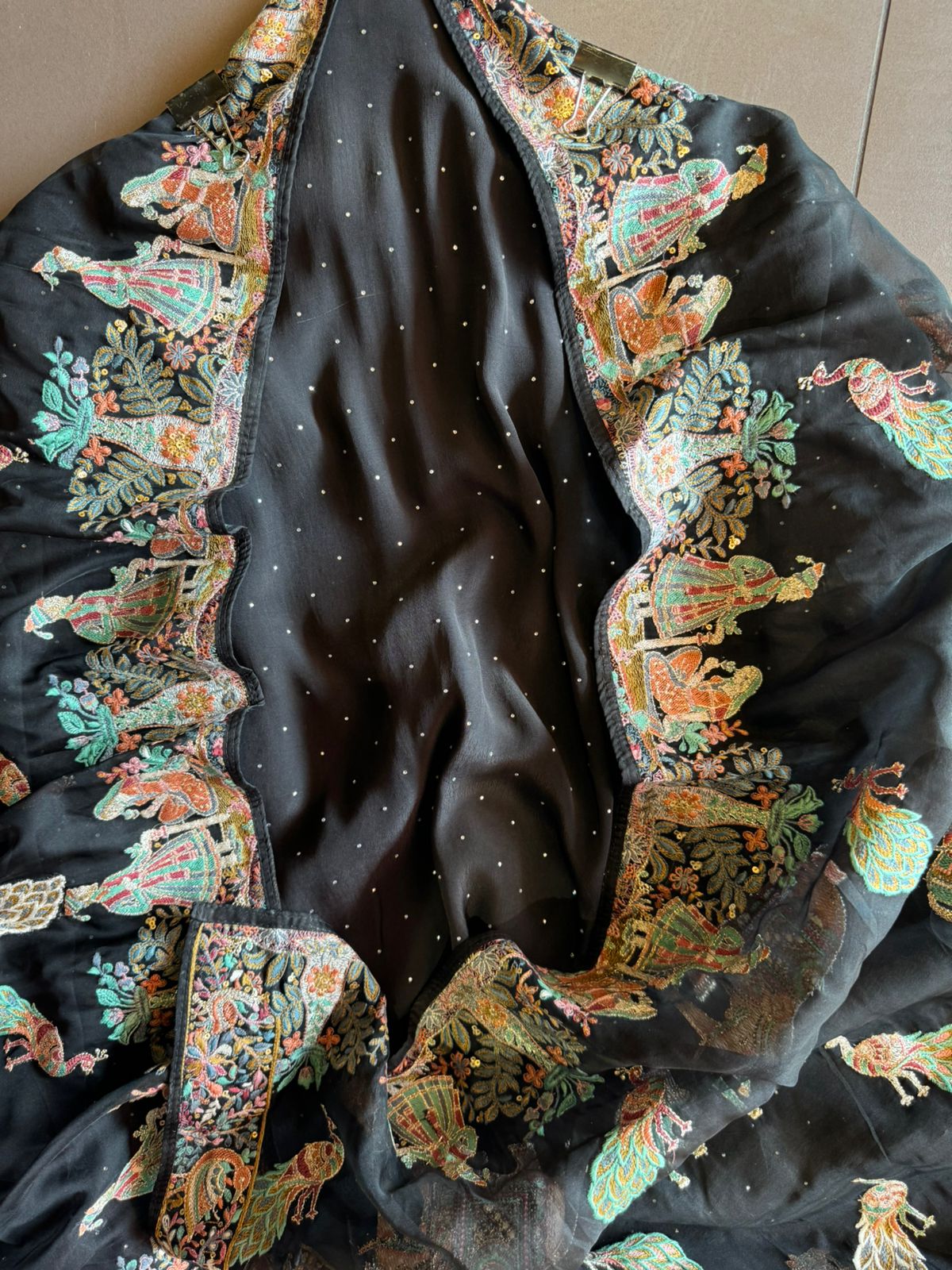 Pure crepe silk Shirt with complete Swarovski