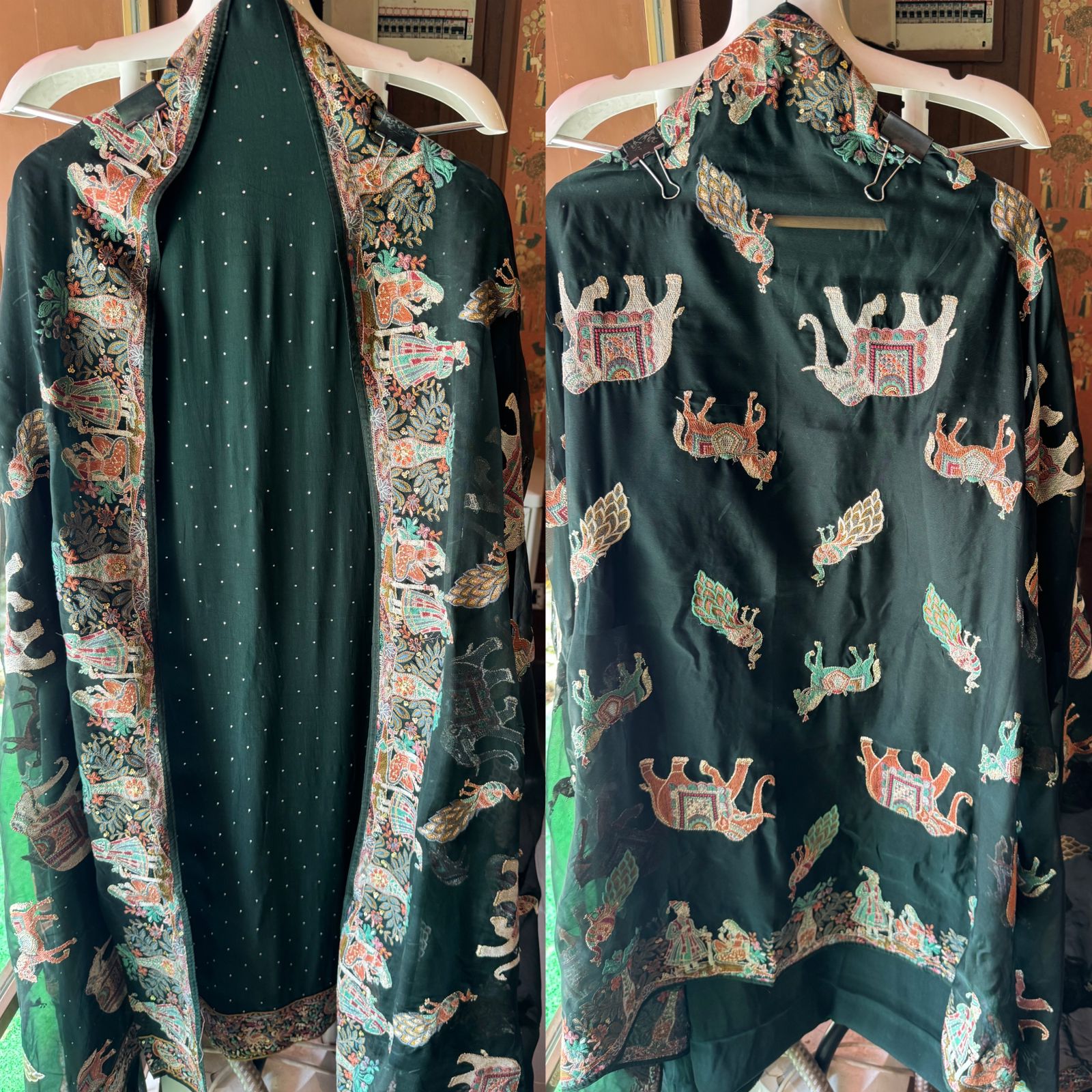 Pure crepe silk Shirt with complete Swarovski