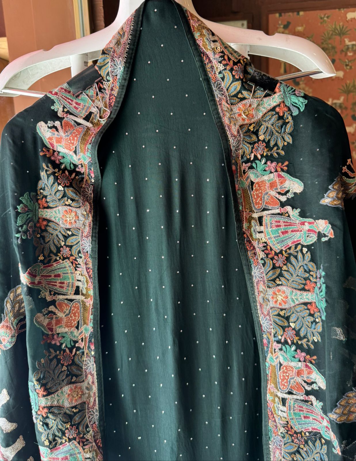 Pure crepe silk Shirt with complete Swarovski