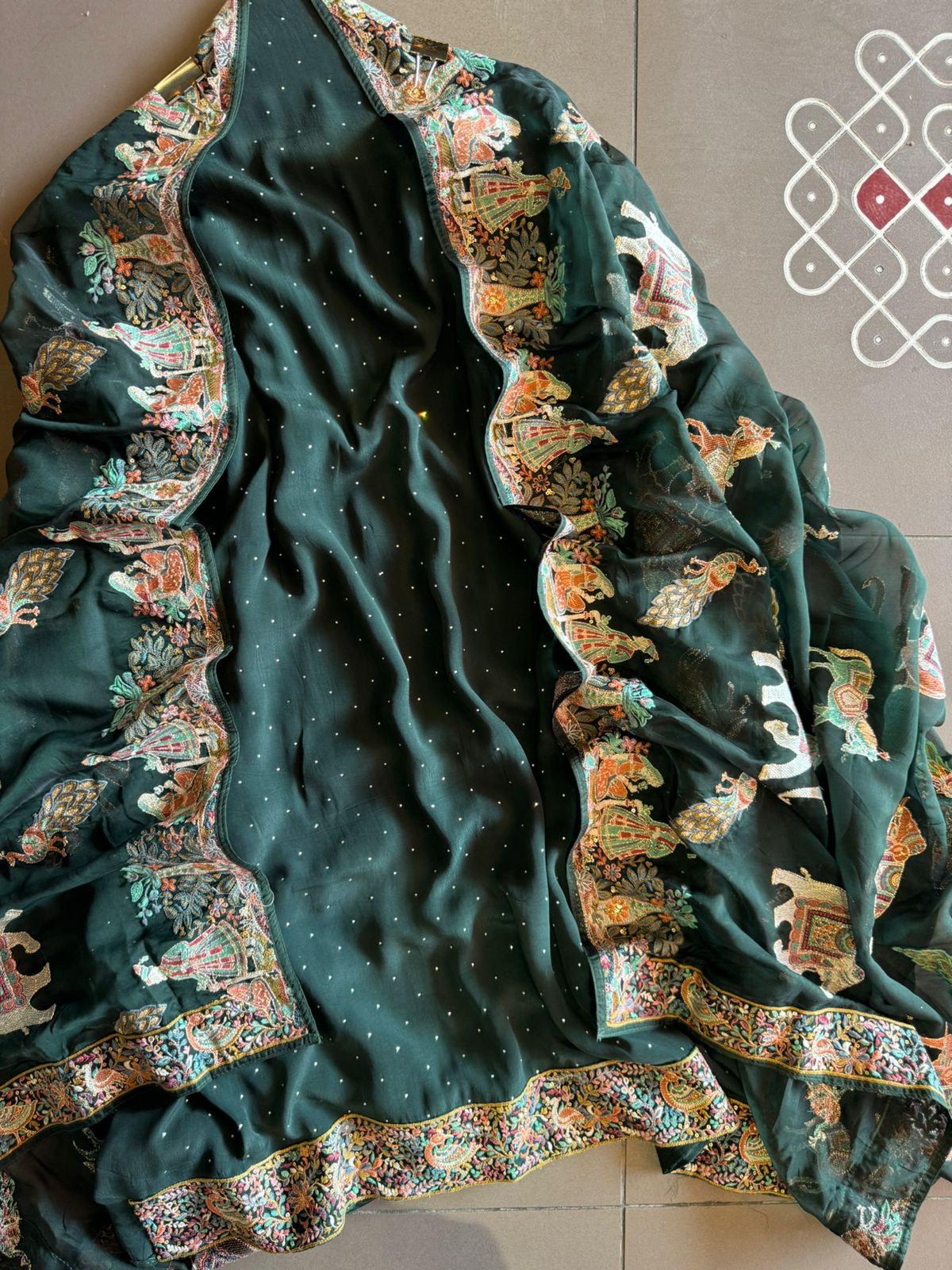 Pure crepe silk Shirt with complete Swarovski