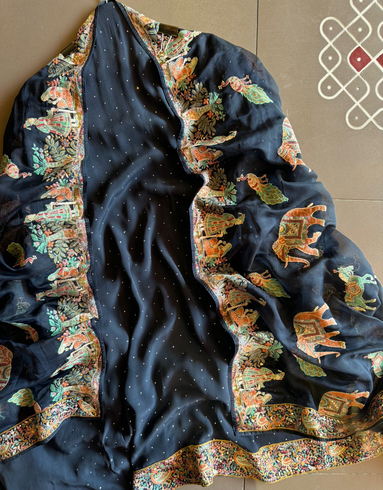 Pure crepe silk Shirt with complete Swarovski