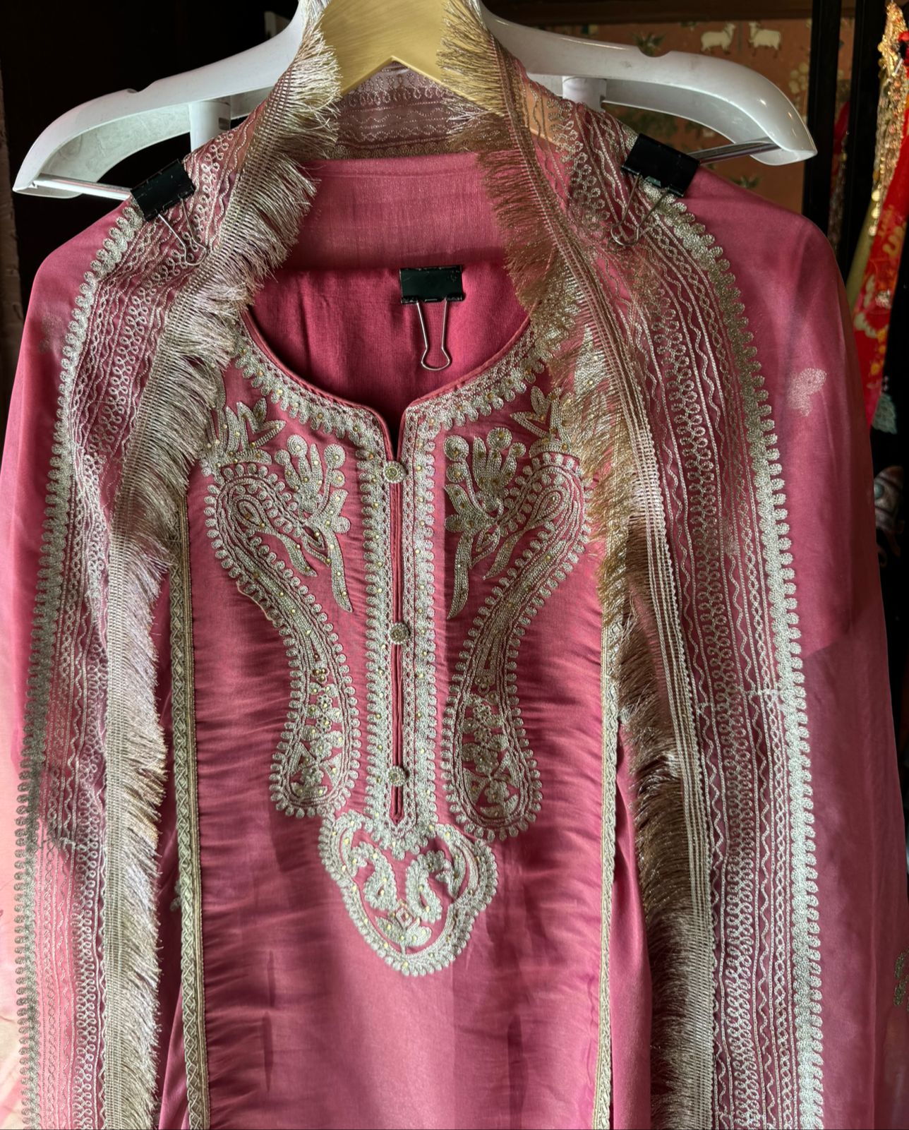 Silk jacquard unstitched shirt