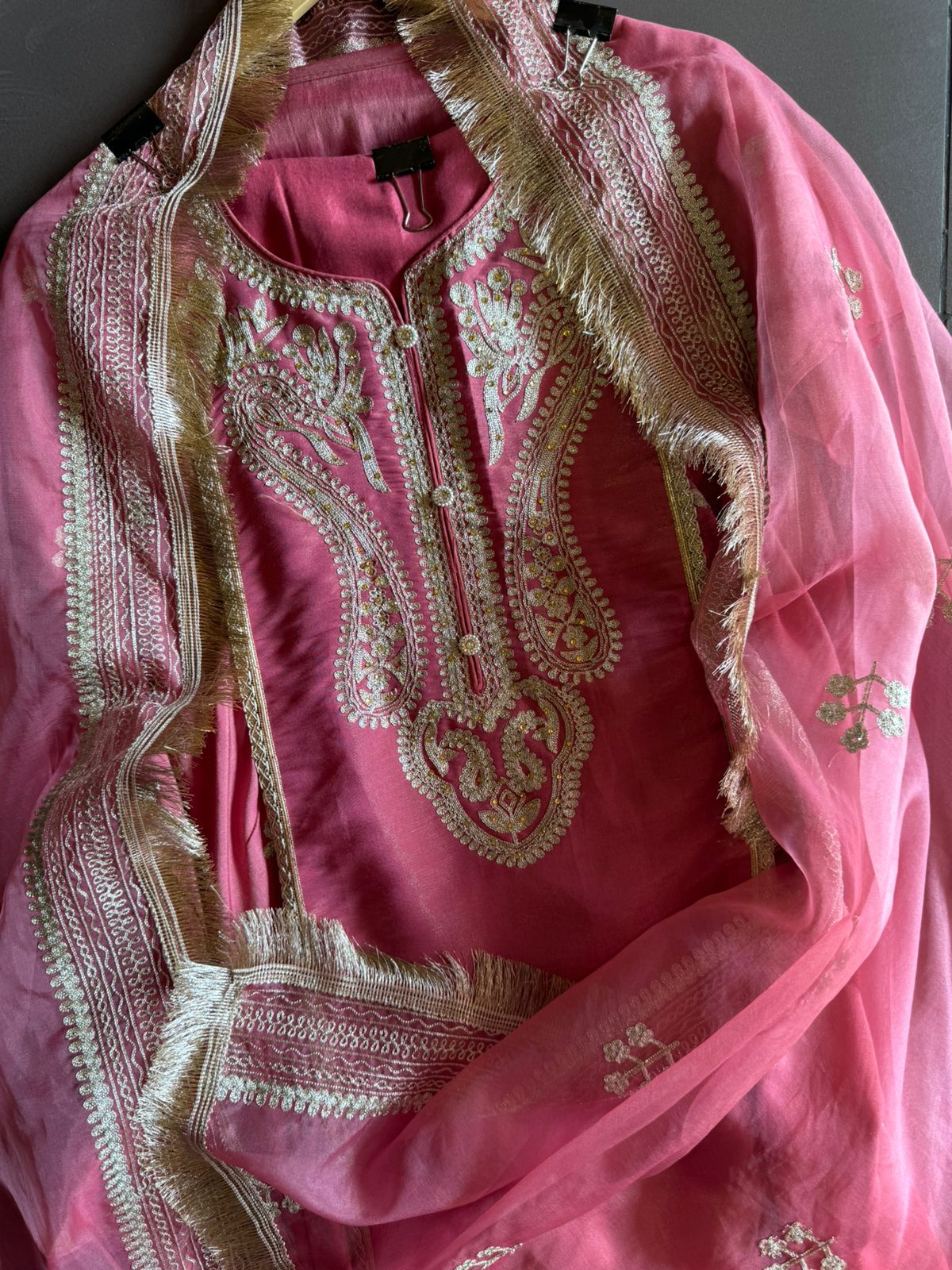 Silk jacquard unstitched shirt