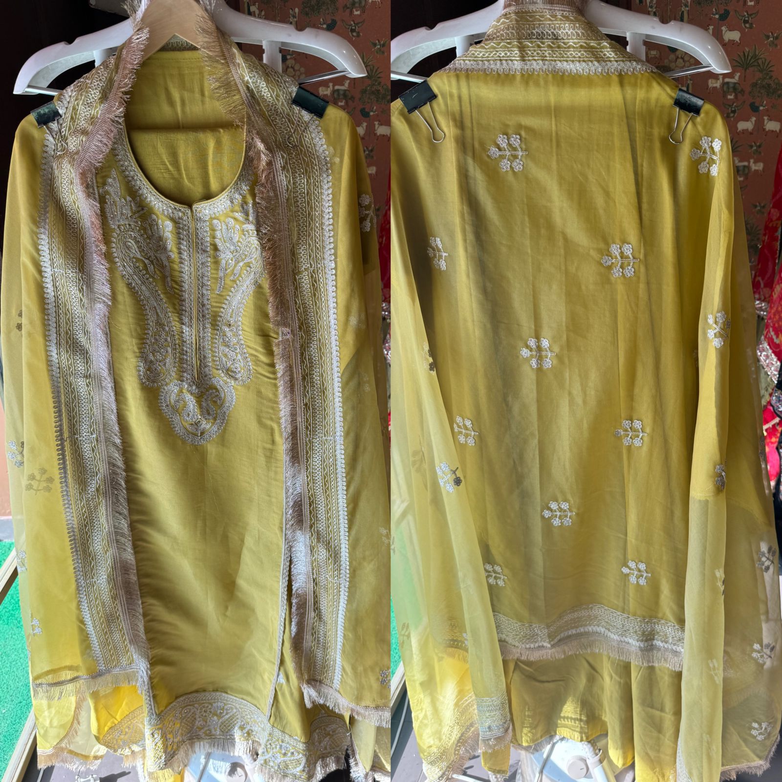 Silk jacquard unstitched shirt