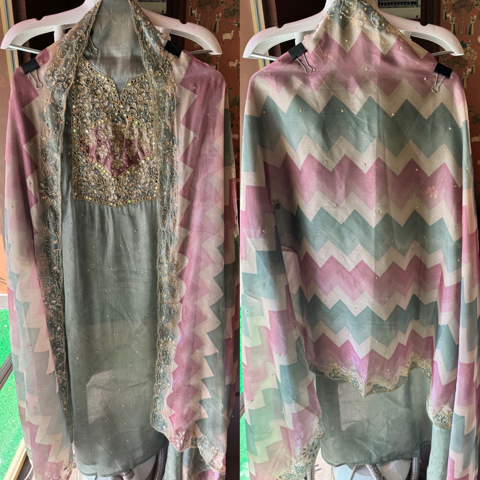 Pure soft glass tissue unstitched shirt