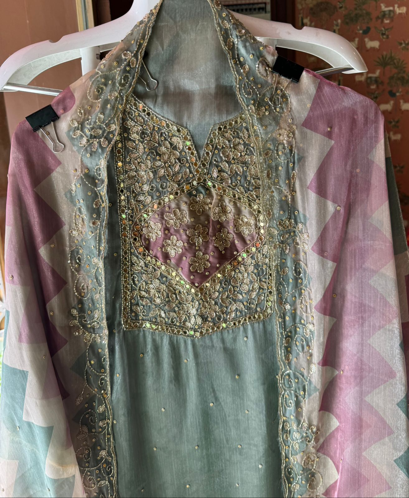 Pure soft glass tissue unstitched shirt