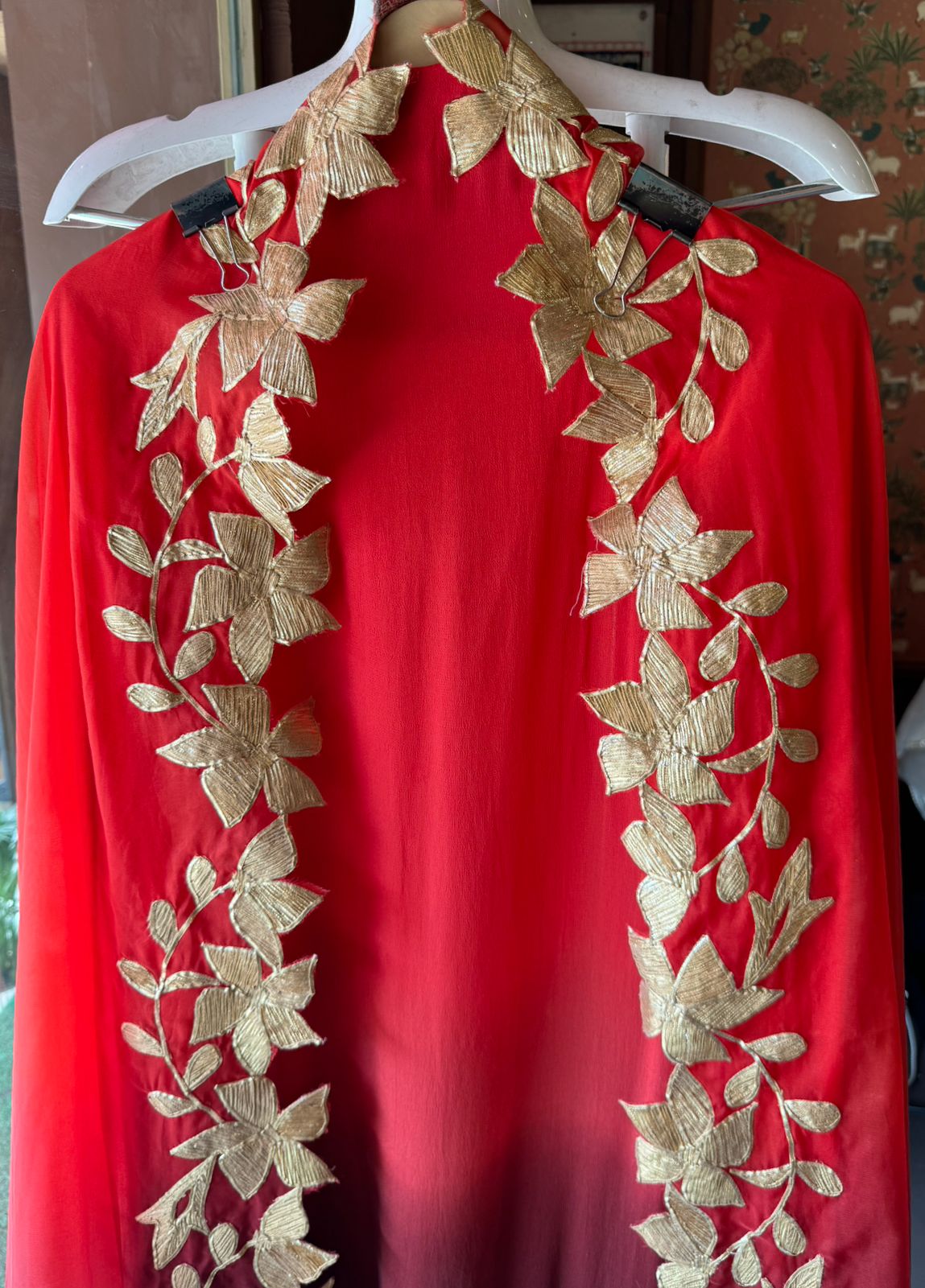 Pure Georgette unstitched Kurta Ombre shaded