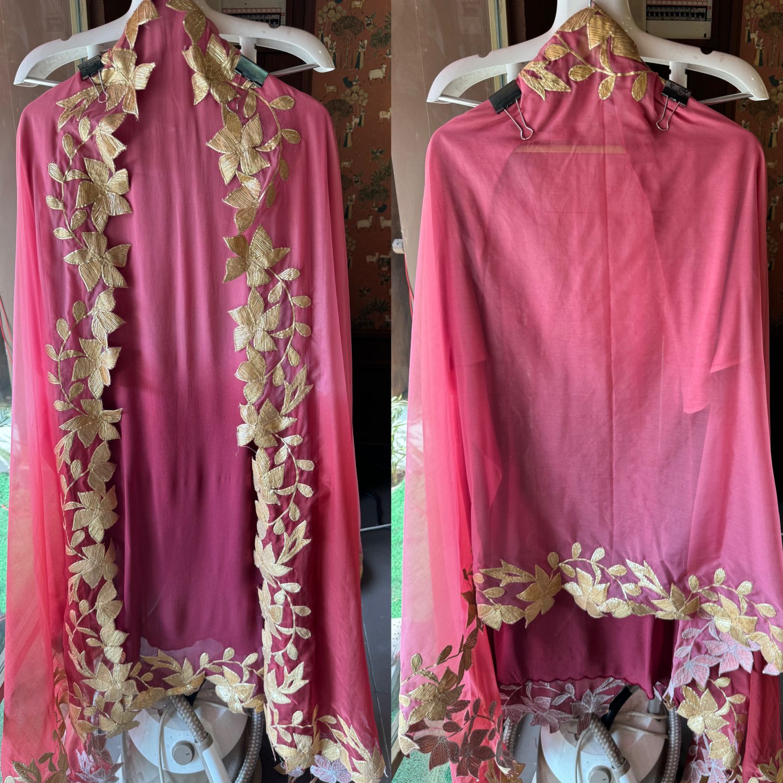 Pure Georgette unstitched Kurta Ombre shaded