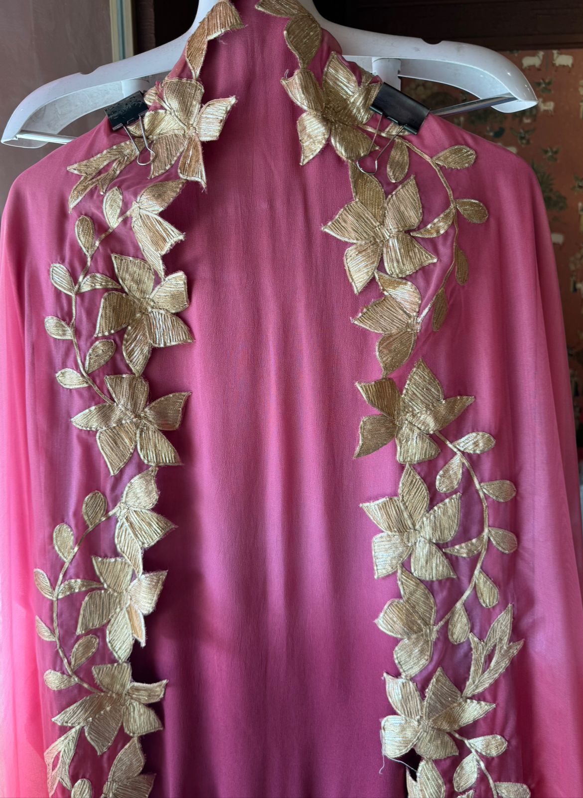 Pure Georgette unstitched Kurta Ombre shaded