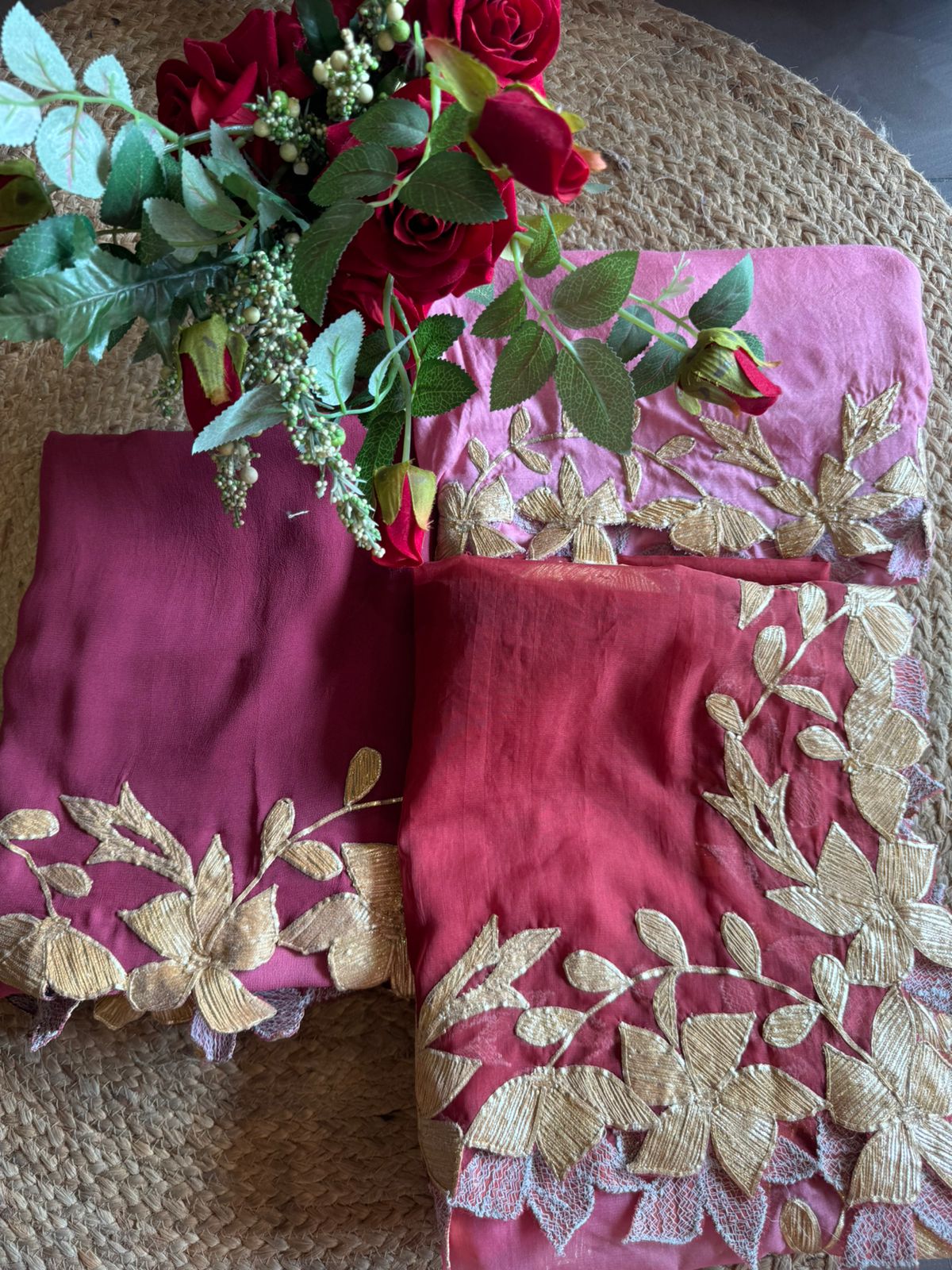 Pure Georgette unstitched Kurta Ombre shaded