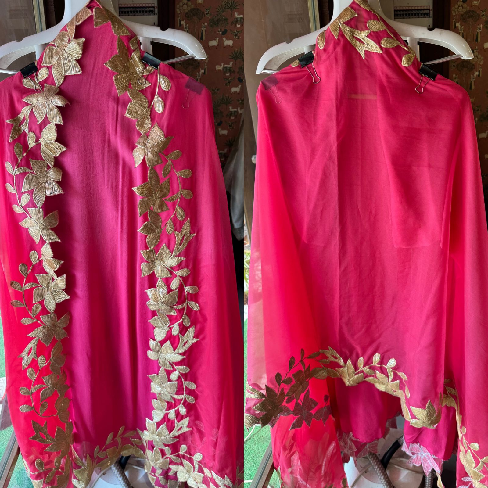 Pure Georgette unstitched Kurta Ombre shaded