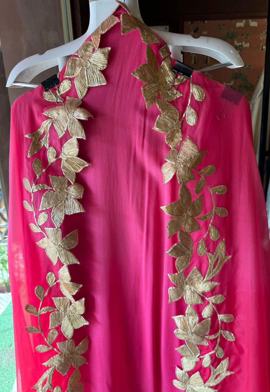 Pure Georgette unstitched Kurta Ombre shaded