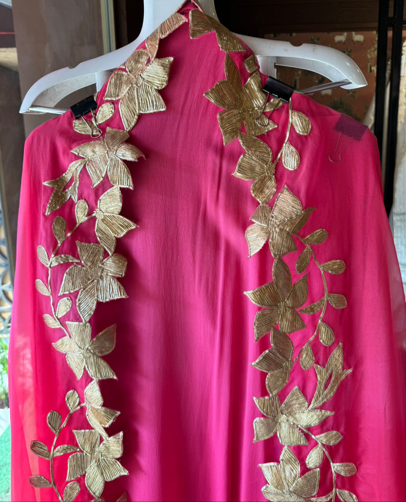 Pure Georgette unstitched Kurta Ombre shaded