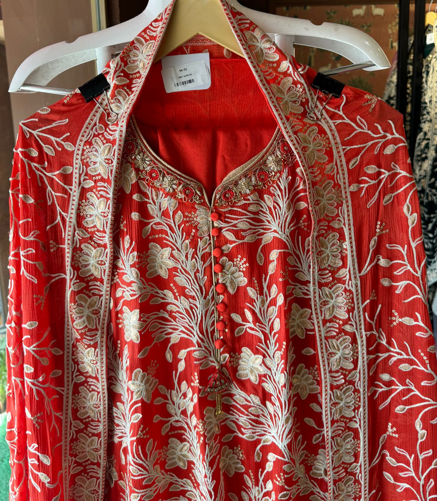 Pure chinon heavily embroidered collection