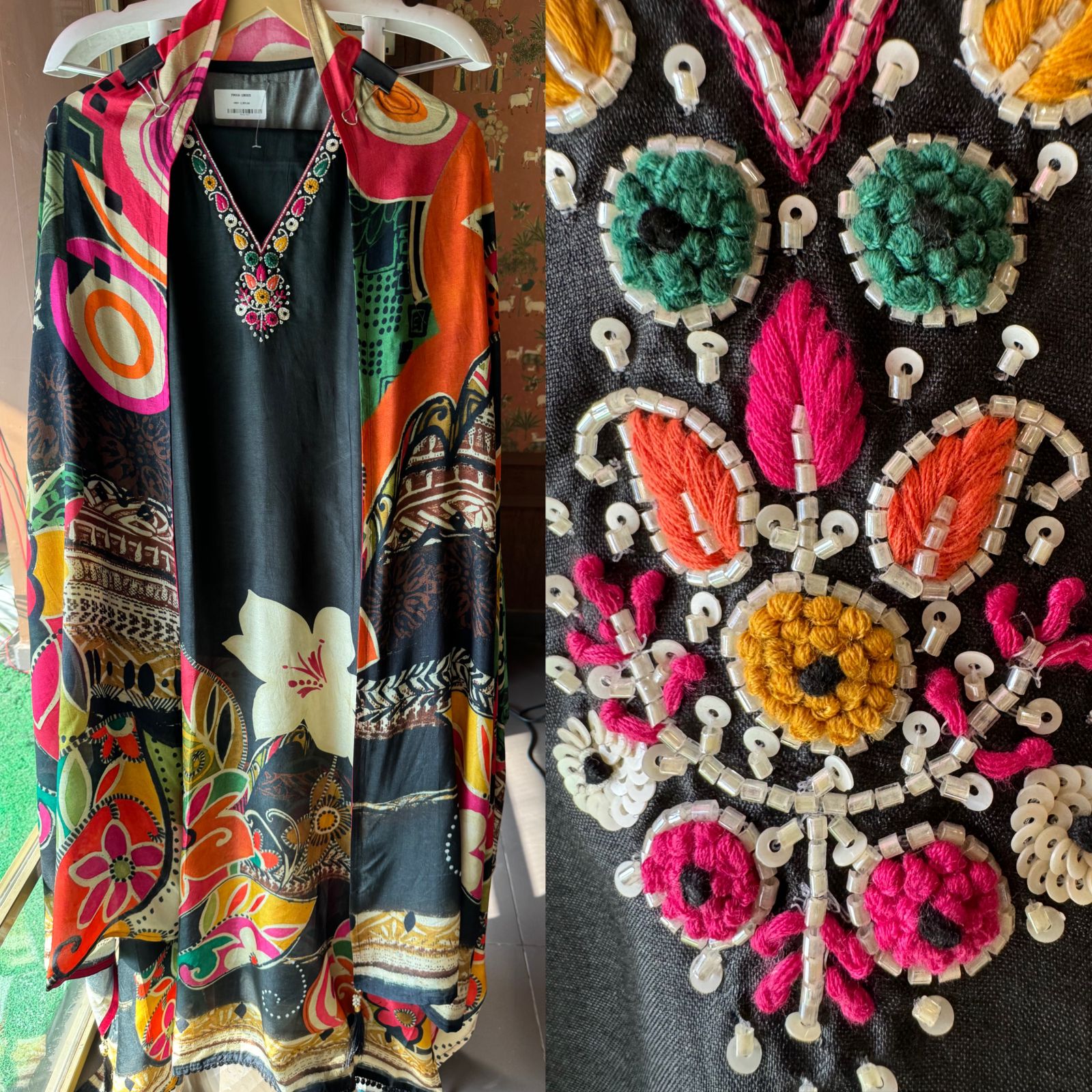 Pure digital printed silk shirt