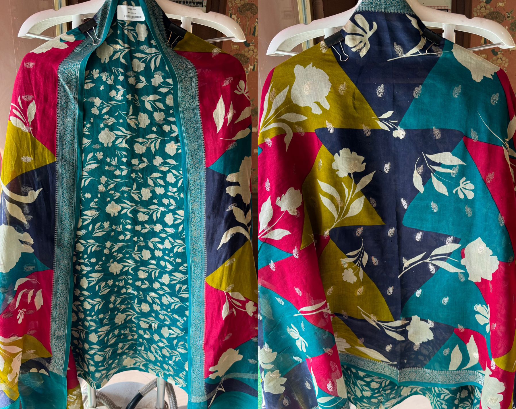 Pure baluchari Silk weaved digital printed shirt