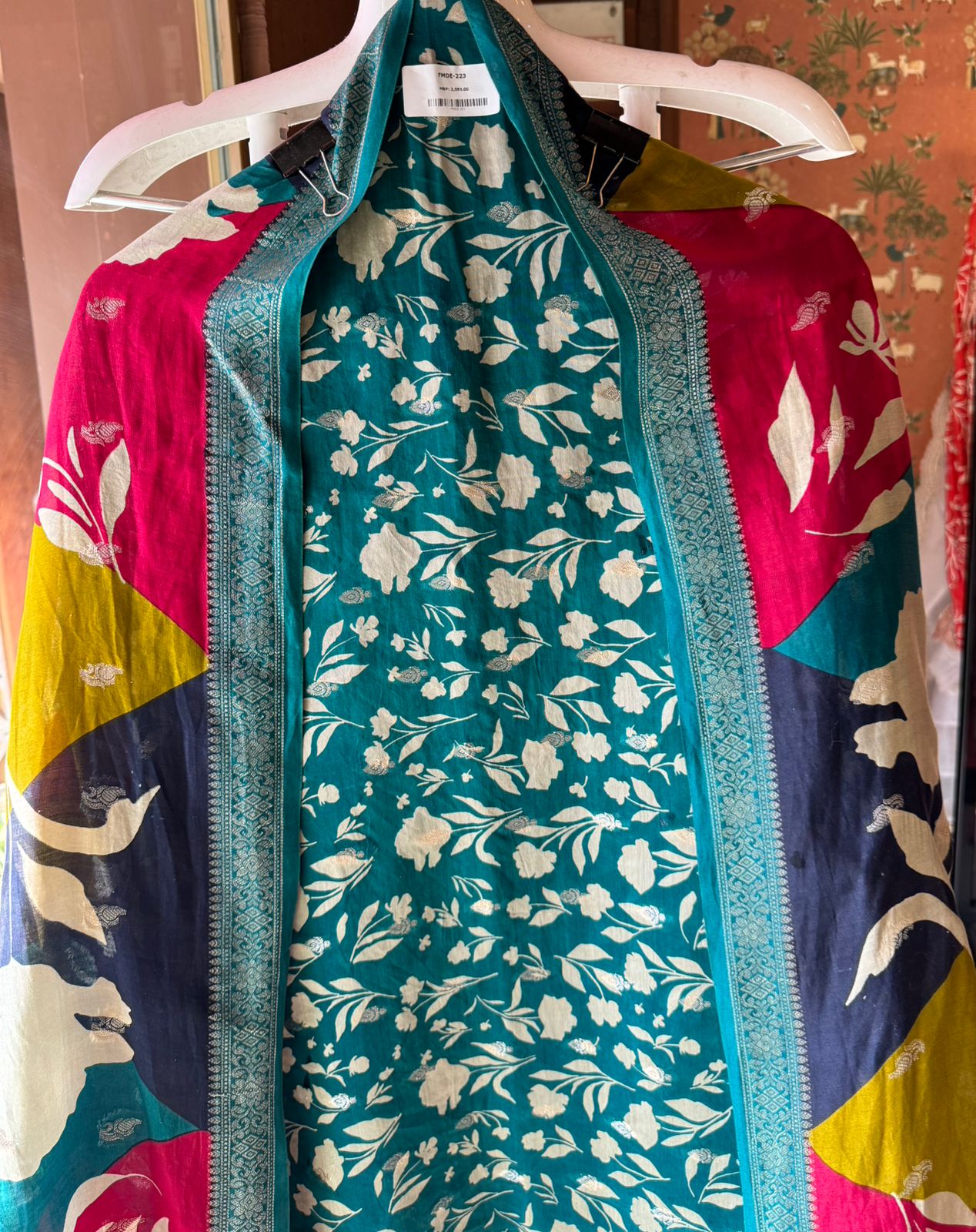 Pure baluchari Silk weaved digital printed shirt