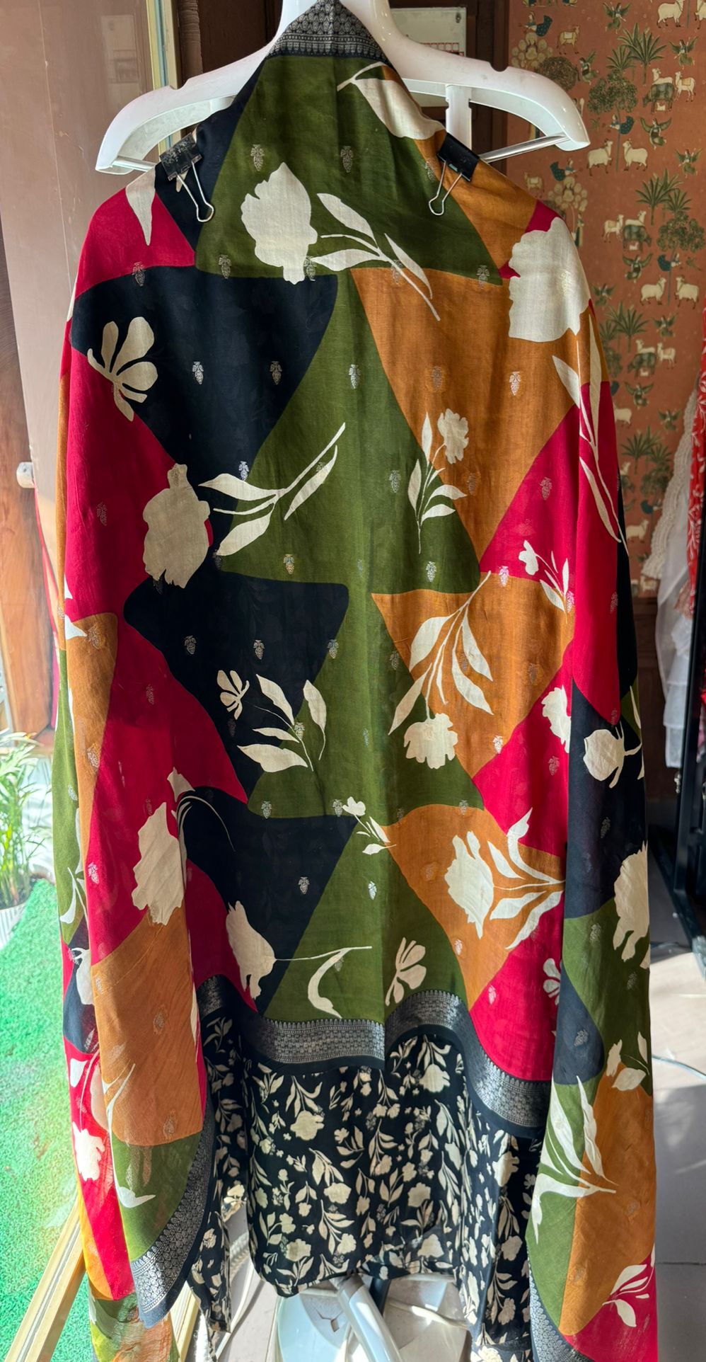 Pure baluchari Silk weaved digital printed shirt