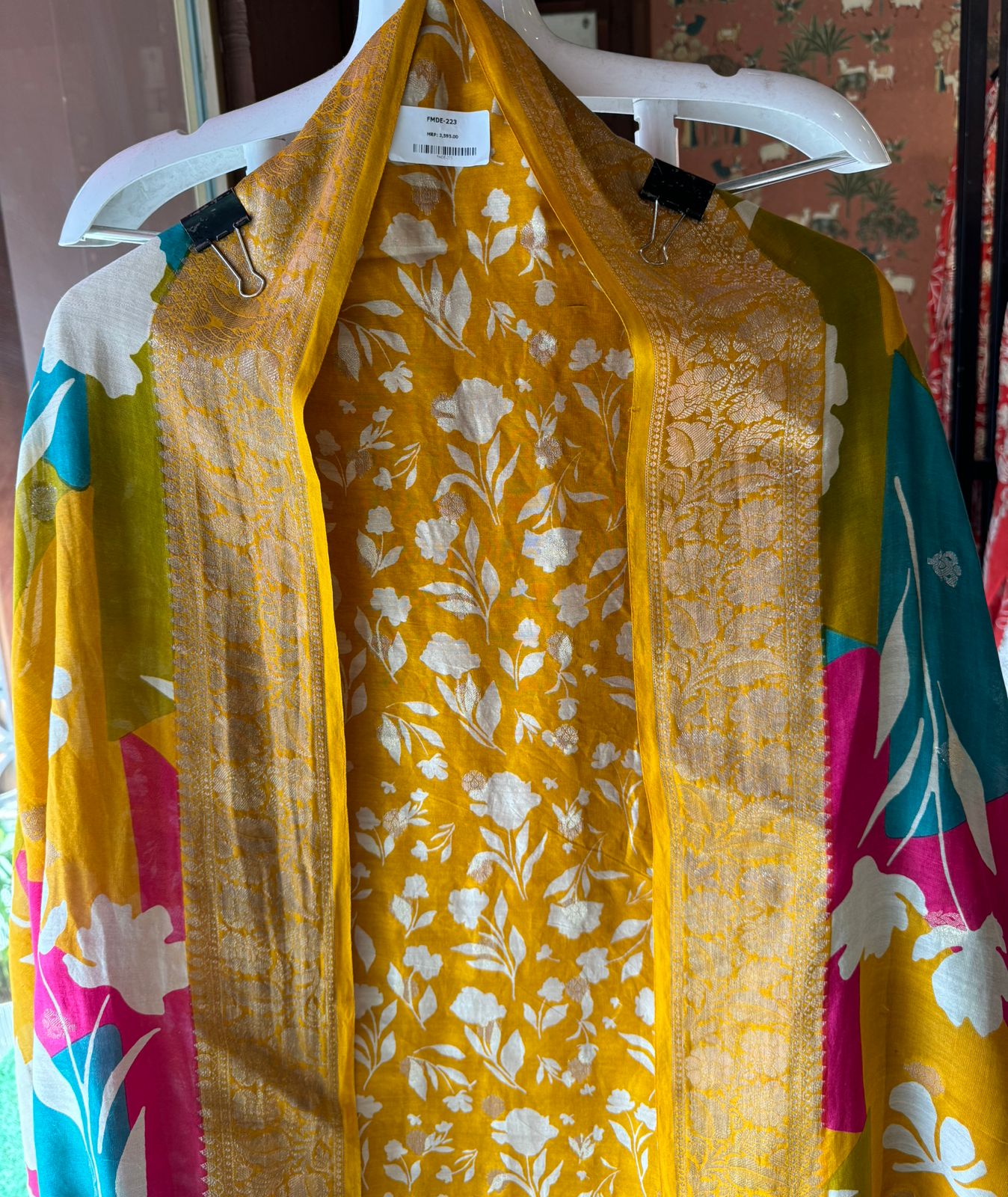 Pure baluchari Silk weaved digital printed shirt