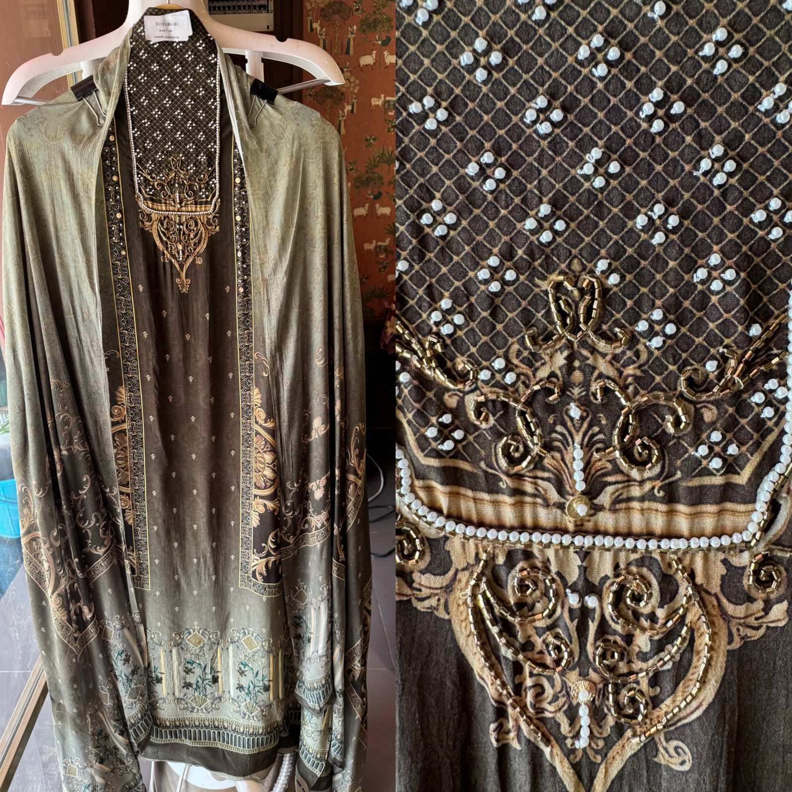 Pure crepe Pakistani digital prints (Unstitched fabrics)